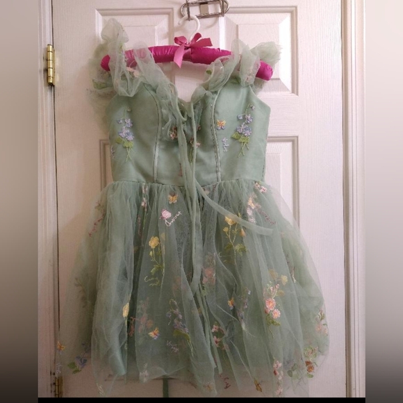 Small green flowery fairy cottagecore dress - Picture 1 of 2